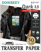 Heat Transfer Paper 30 Sheets, 8.5" X 11" Dark Iron On Transfer Paper | by DOIKBEEY