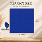 Royal Blue Large Felt Fabric 36" x 36", 1mm Stiff Felt Sheet, Nonwoven Fabric - Image 3