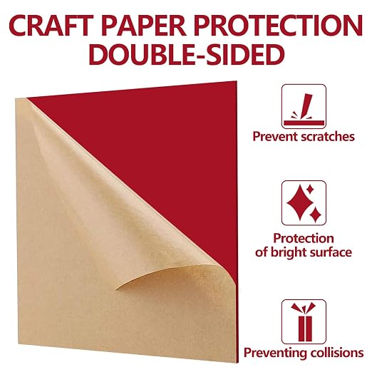3 Pcs Red 12 x 12 x 1/8 Inch Acrylic Sheets | Laser Cutting Plastic Plexiglass - Image 2