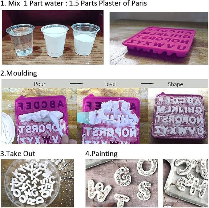 Falling in Art 5 LB Plaster of Paris, Hand Mold Casting Kit Powder, Gypsum - Image 3