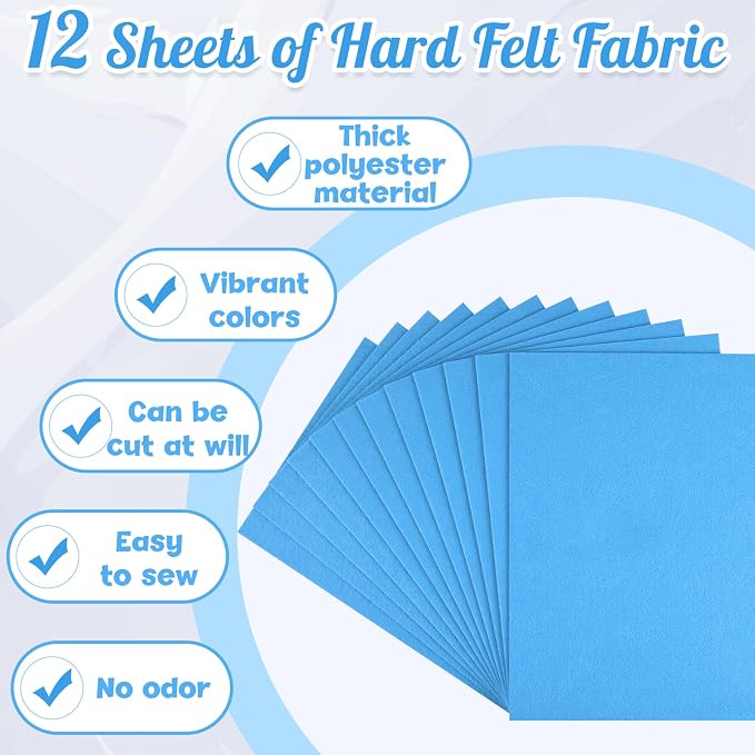 NEBURORA 12 Pcs 2mm Thick Stiff Felt Sheets - Image 5