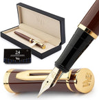Wordsworth & Black Fountain Pen Kit, 18K Medium Gold Nib, Includes 24 Ink by WordsworthBlack