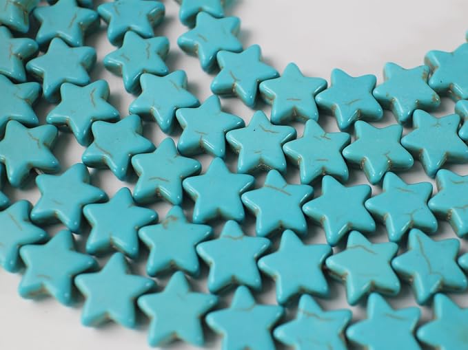 300pcs Turquoise Star Beads for Jewelry Making Natural Stone Lanyard Spacer - Image 5