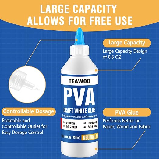 TEAWOO Book Repair Kit, 8.5 Oz + 2×1.35 Oz Acid-Free PVA Adhesive | Binding - Image 5