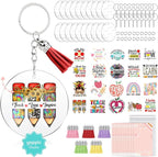 YOPPIX 140 PCS Acrylic Keychain Blank Set, Teachers Double-Sided UV DTF by yoppix