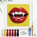 Doodlream Red Lip Needle Kit for Beginner, 9.4"x 9.4" Halloween Fanged Mouth by Doodlream