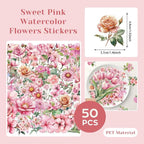 200 Pcs Clear PET Stickers Black Fine Line Flowers, Wildflowers & Mushrooms - Image 5