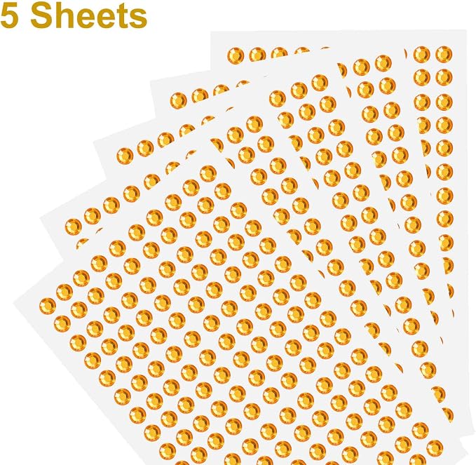HARFINGTON 5 Sheet/800pcs Rhinestone Adhesive Stickers Self Adhesive Acrylic - Image 3