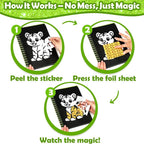 FUNNYB&G Foil Art Craft Kit for Kids 4-10 Years Old: Mess-Free & No-Glue - Image 4