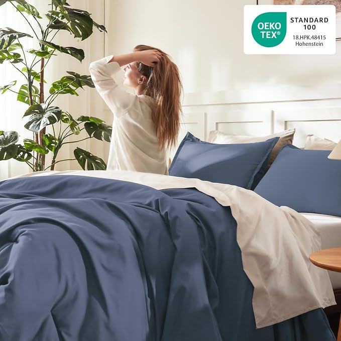 Litanika Comforters Bluish Grey Twin/Twin XL Size, 2 Pieces Lightweight Solid - Image 4
