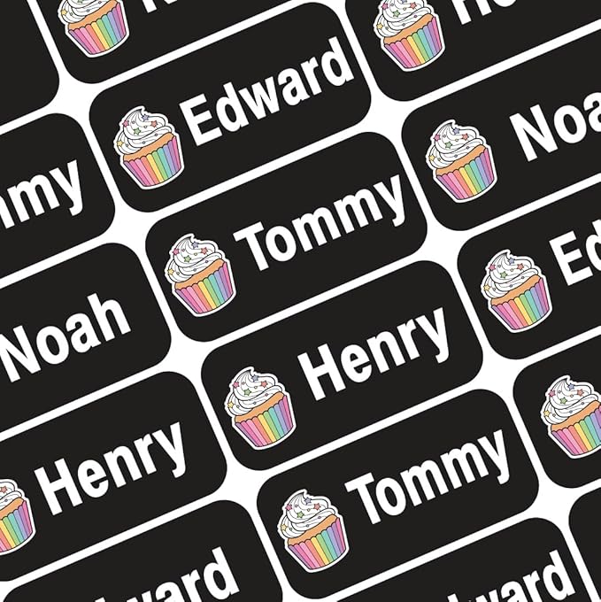 Personalized Name Labels for Kids – 60 Waterproof Peel-and-Stick Labels for by GILBIN