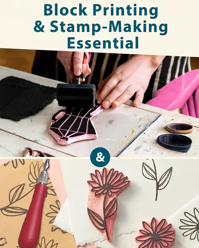 Linocut Tools Block Printing Kit: Deluxe Stamp Carving Printmaking Kit Supplies - Image 3