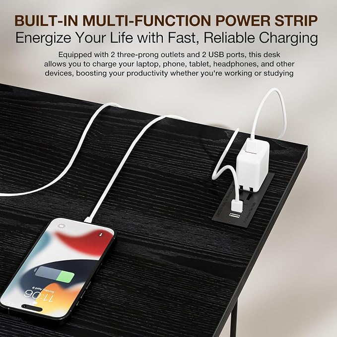 TEMI Small Computer Desk Folding Table - Image 5