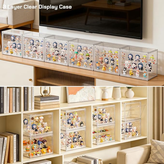 Acrylic Display Case for Collectibles 3 Tier, Small Clear Display Box 4pack | 2 - Image 4