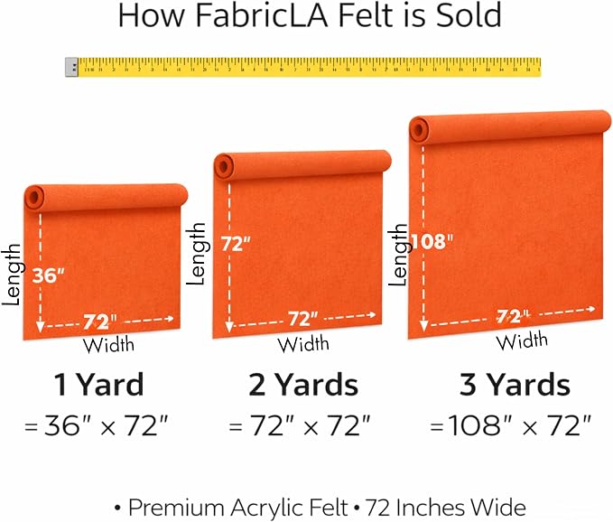 FabricLA Felt Fabric 72" Wide 1.6mm Thick Acrylic Felt by The Yard - Image 4