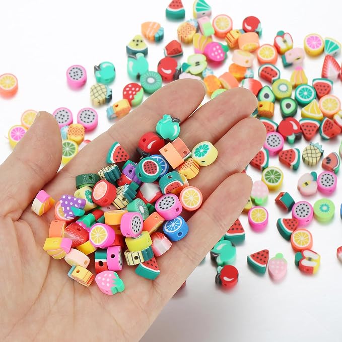 100pcs Mixed Fruit Polymer Clay Spacer Beads - Image 5