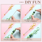 6Pcs Beadable Keychain Bars Blanks Bead Keychain Bar Metal Beaded Keychains - Image 4