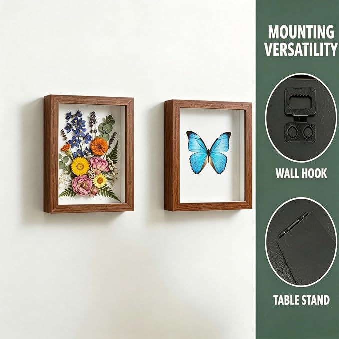 Brown Pin Display Case, Enamel Pin Collection Display, Small Shadow Box - Image 6