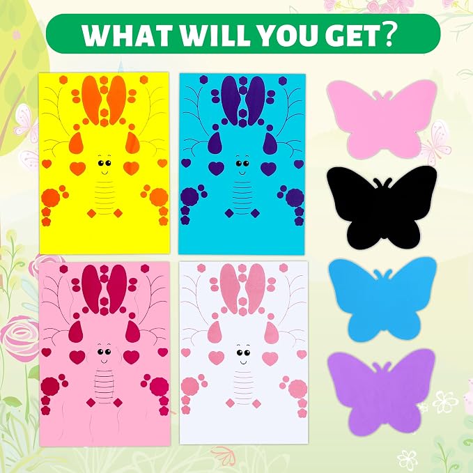 VKPI 4 Butterflies Foam Art Crafts Gift Kit, Creative Make Your Own Butterflies - Image 5