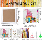 VIGEGU Gnome Cross Stitch Kits for Adults, Sewing Machine Stamped Cross Stitch - Image 3