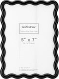 5x7'' Black Heavy Duty Photo Frame, Unique Wave Design High-End Zinc Alloy by GorYeeFine