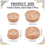 GORGECRAFT 10PCS 2 Sizes Large Wooden Tapered Cork Plugs 1.5 to 1.9 Inch - Image 2