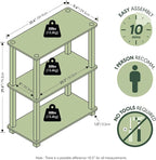 Furinno Turn-S-Tube Storage Shelves Set of 2, 3-Tier Book Shelf, Corner Shelf - Image 3