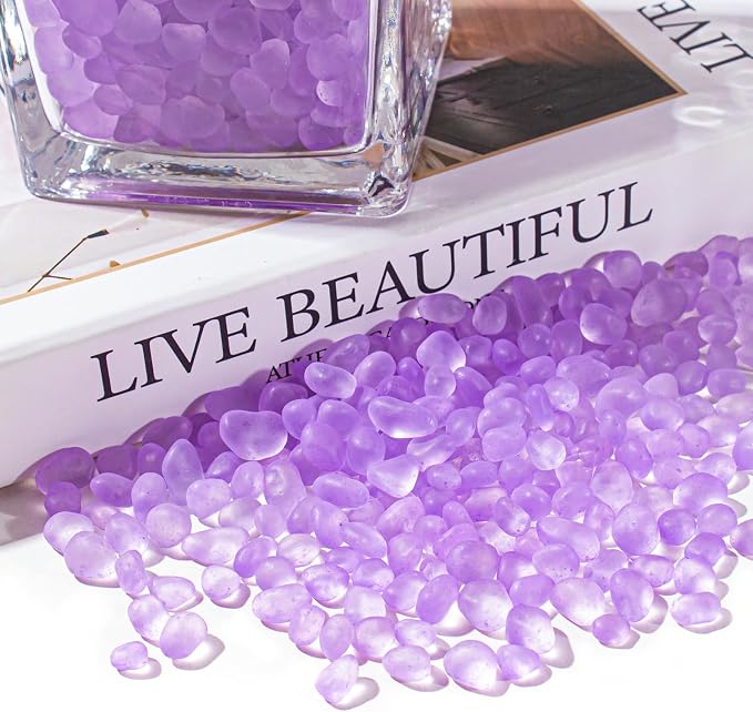 Keedolla Lavender Aquarium Rocks Betta Fish Tank Gravel 14oz Frosted Sea Glass - Image 4
