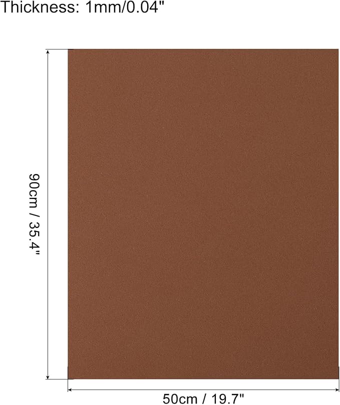 MECCANIXITY EVA Foam Sheets Coffee Brown 19.7 Inch x 35.4 Inch 1mm Thick Crafts - Image 2