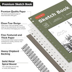 Soucolor Sketchbook 5.5" x 8.5", 2 Pack Mini Sketch Book | Spiral Bound Sketch - Image 2