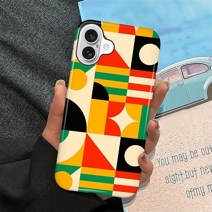 ZHEGAILIAN Case for iPhone 16, Geometric Colors Durable Shockproof Silicone + - Image 6