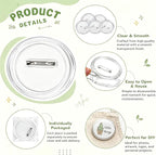 10Pcs 3.11 Inch Clear Button Pins, DIY Photo Acrylic Blank Badge Pins, Snap - Image 2