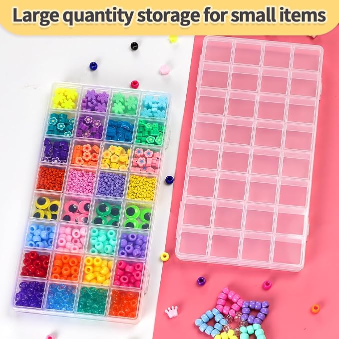 IOOLEEM 32 Grids Plastic Bead Organizer Box, Organizer Container Storage Box - Image 5