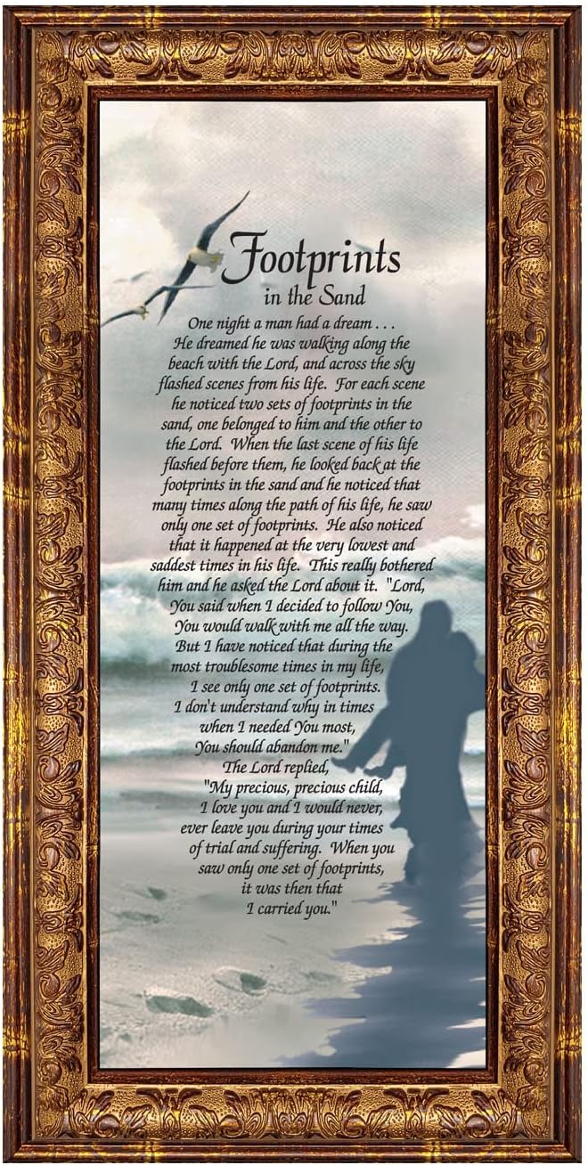 Crossroads Home Décor Footprints in the Sand Inspirational Wall Art - Image 2