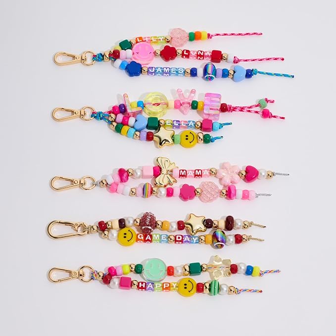 MYCUTEY DIY Keychain Making Kit-Beaded Keychain＆Bag Charm Craft Supplies - Image 2