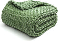 YnM Velvet Knitted Weighted Blanket, Hand Made Chunky Knit Weighted Throw by YNM