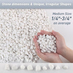 Mulctun 2Lb White Rocks for Plants, 1/4"-3/4" White Pebbles, Decorative Stones - Image 3