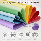 3 otters 200Sheets Construction Paper, Cardstock 8.27" x 11.7", 10 Assorted - Image 2