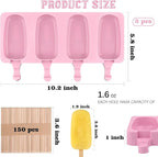 Sakolla Large Silicone Popsicle Molds Set of 3, Oval 4 Cavities Homemade Ice - Image 2