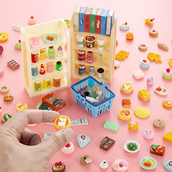 164pcs Miniature Supermarket Shelves Furniture Model 4 Layers Shelf Display - Image 5