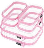 6 Pack Pink Clear Hard Shell Beauty Organizer, 1.2mm Heavy Duty Crush-Proof by Unknown