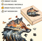 Sunset Fox Puzzles Adults Gifts Wooden 200 Pieces 13.4 * 13.4in - Image 3