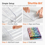 Shuttle Art Acrylic Paint Organizer, 7 Layers Clear Storage Rack, Snap On - Image 5