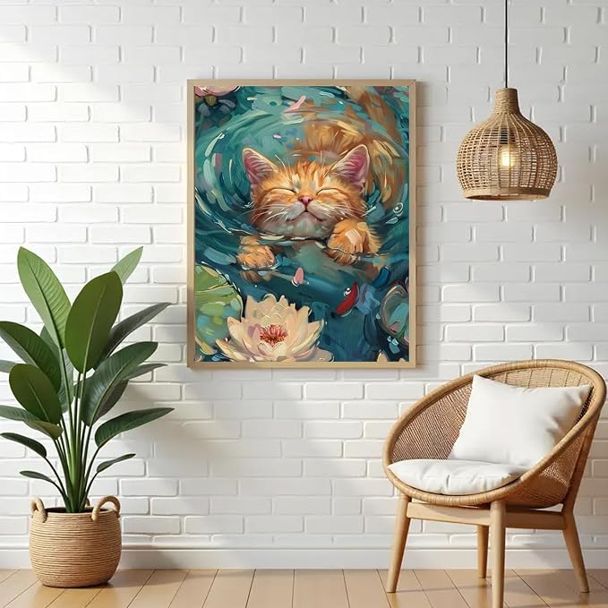 VeGuude Diamond Art Kits for Adults, Full Drill Van Cute Cat Diamond Painting - Image 5