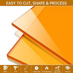 Orange Acrylic Sheet 12" x 16" x 1/8", ALCCIFI Cast Plexiglass Sheet - Image 4