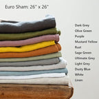 Simple&Opulence 100% Washed Linen Euro Shams 26'' x 26'' Pack of 2, Basic Style - Image 7