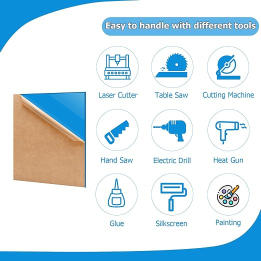 2 Pack 16'' x 20'' Opaque SkyBlue Acrylic Sheet, 3mm Thick Acrylic Plastic - Image 4