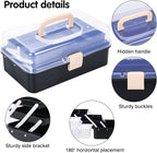 Craft Organizers, Tackle Box 3-Layer Portable Folding Toolbox, Plastic Tool Box - Image 3