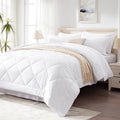 Love's cabin Queen Comforter Set White, 7 Pieces Queen Bed in a Bag, All Season by Lovescabin
