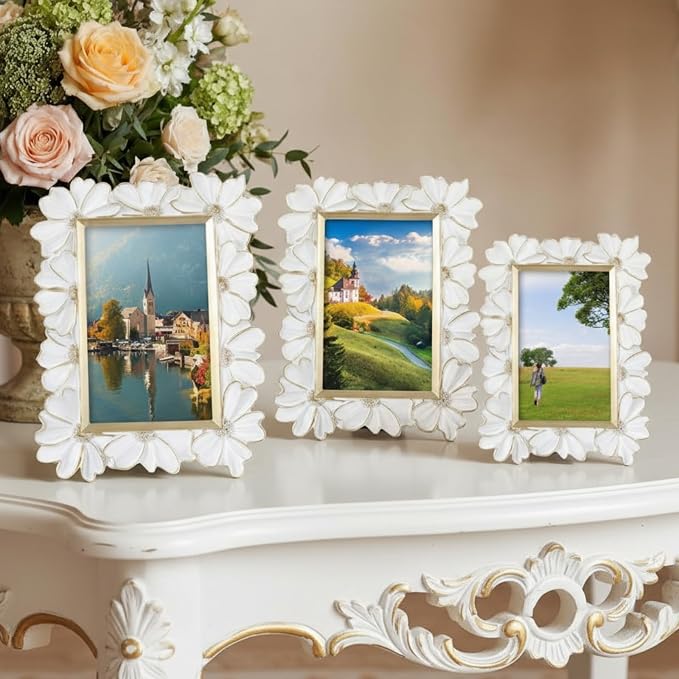 Wonderjune 3 Pcs Vintage Picture Frames Antique Set Baroque Ornate Gold Arched by Wonderjune